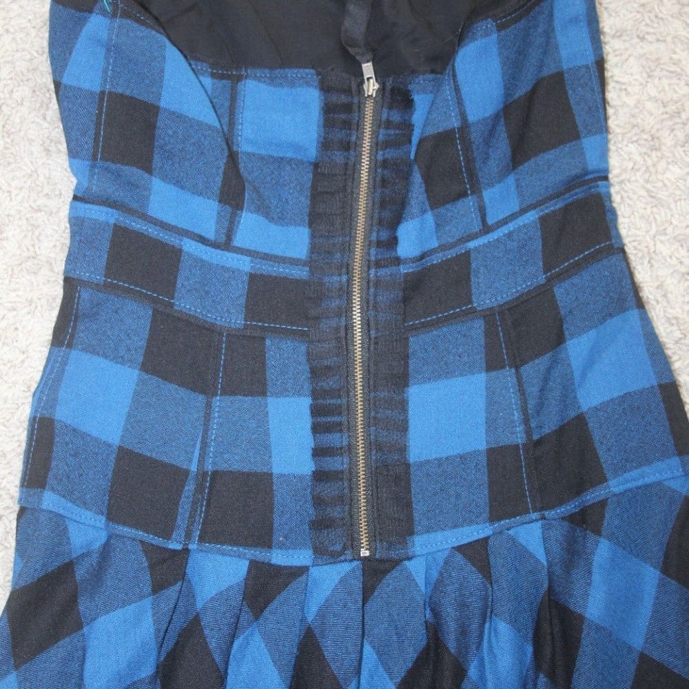 American Eagle Outfitters Plaid Blue Dress sz.0 - Picture 3 of 3